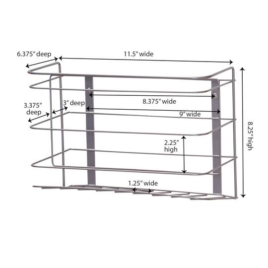 Household Essentials 8.5" Silver Kitchen Wrap Organizer for Cabinet Door